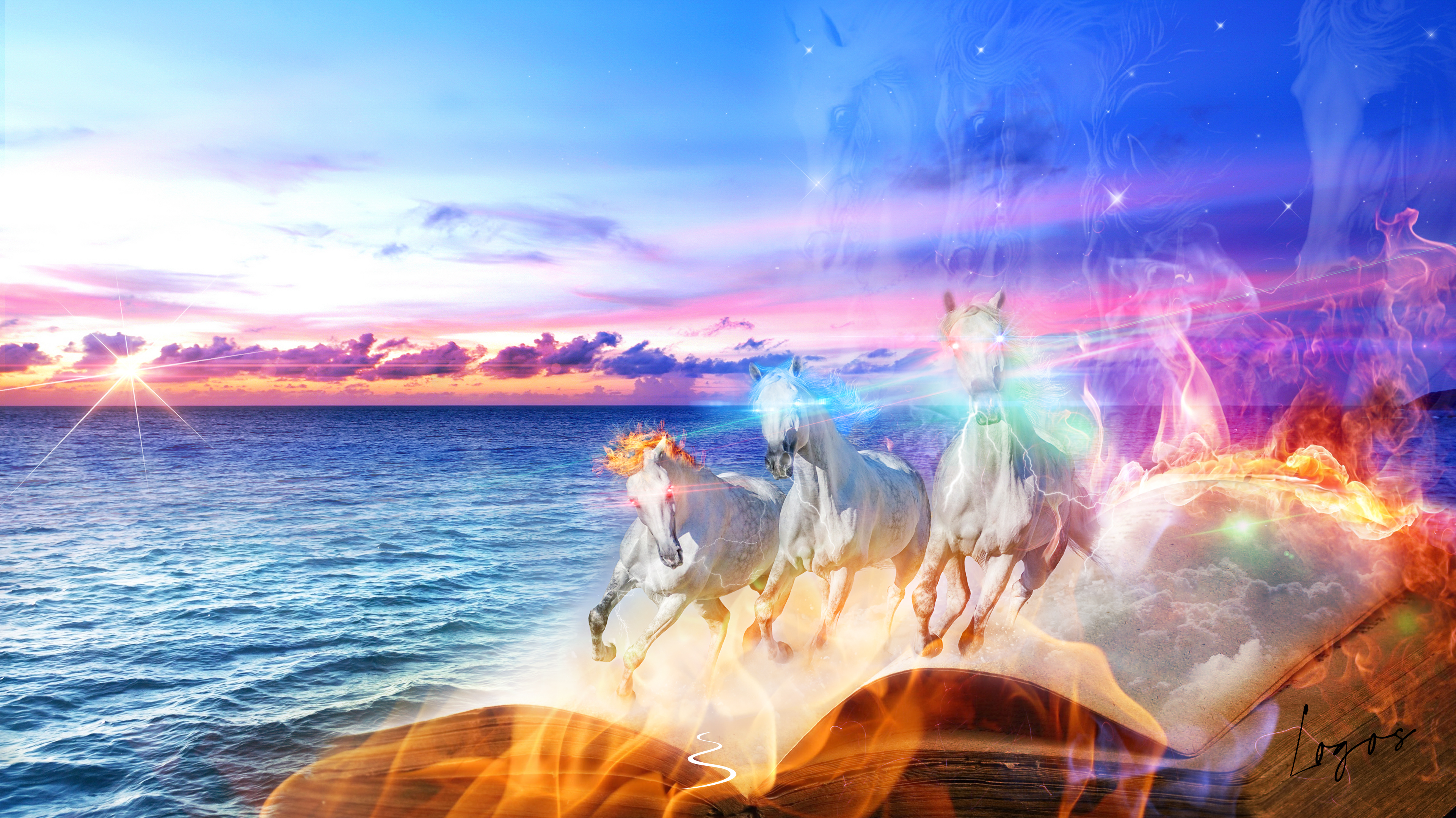 Ilustración Digital — Caballos de Fuego